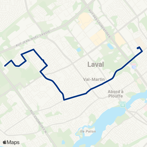 STL Métro Montmorency map