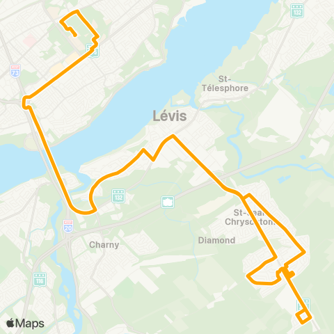 STLévis St-Jean-Chrysostome - Université Laval map