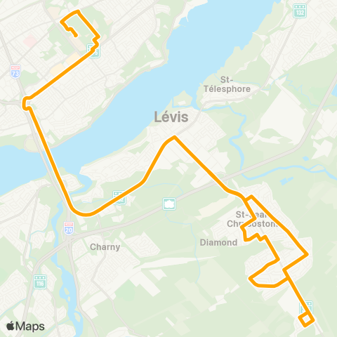 STLévis St-Jean-Chrysostome - Université Laval map