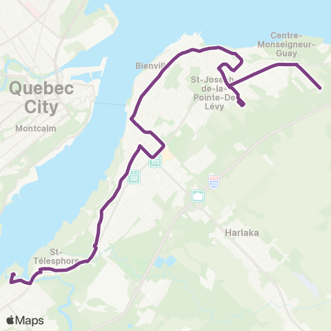 STLévis Lauzon - St-Romuald / Pointe-Lévy - Juvénat map