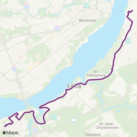 STLévis Saint-Romuald / UQAR - Lévis centre map