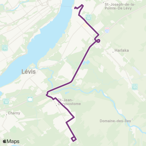 STLévis St-Jean-Chrysostome / UQAR - Lévis Ctre map