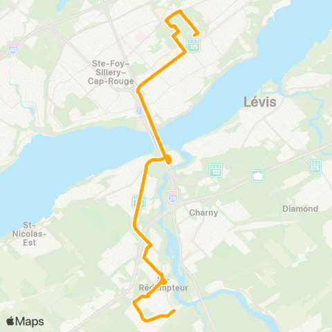 STLévis St-Rédempteur / Sainte-Foy Centre map