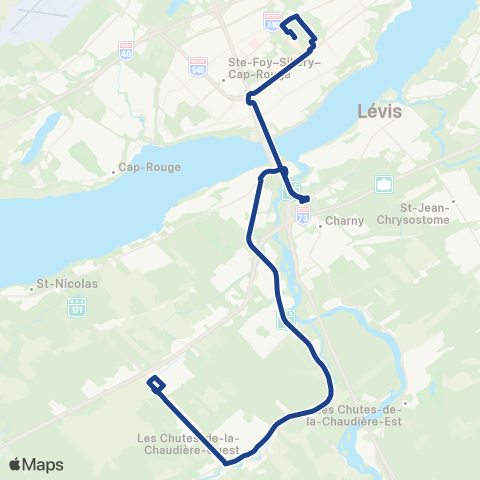 STLévis Saint-Étienne - Université Laval map