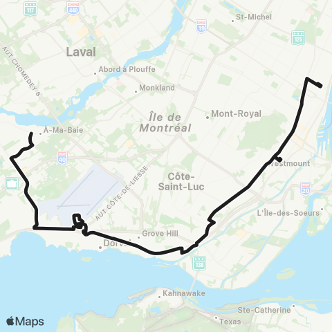 STM Lachine / YUL Aéroport / des Sources map