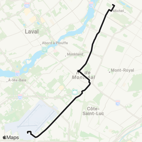 STM Sauvé / YUL Aéroport map