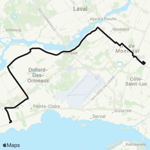 STM Pierrefonds / Saint-Charles map