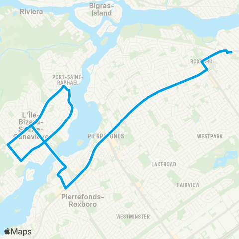 STM Express Île-Bizard map