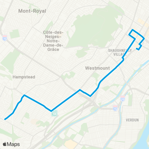 STM Express Notre-Dame-de-Grâce map