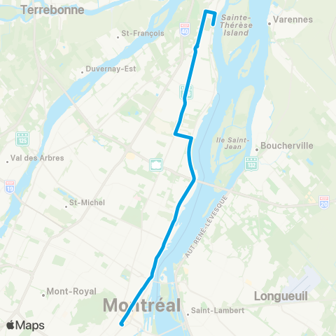 STM Express Pointe-aux-Trembles map