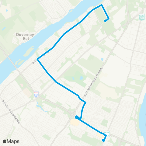 STM Express Rivière-des-Prairies map