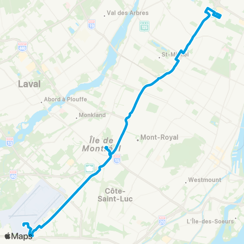 STM Express Métropolitaine map