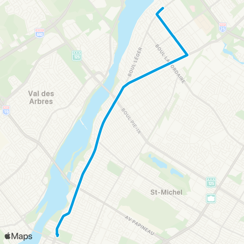 STM Express Henri-Bourassa map