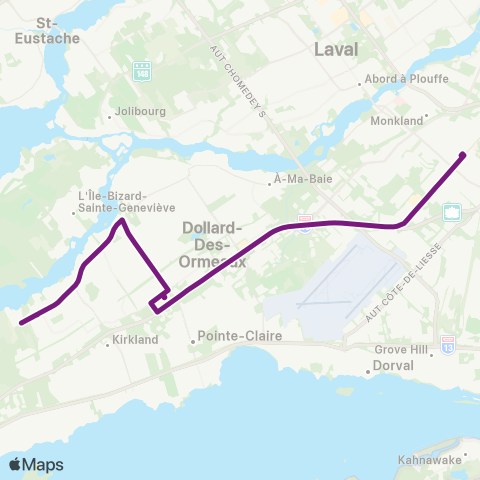 STM Express Pierrefonds map