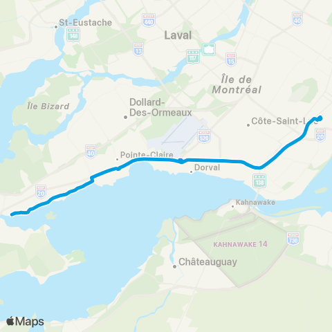 STM Express Bord-du-Lac map