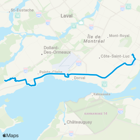 STM Express Anse-À-l'Orme map