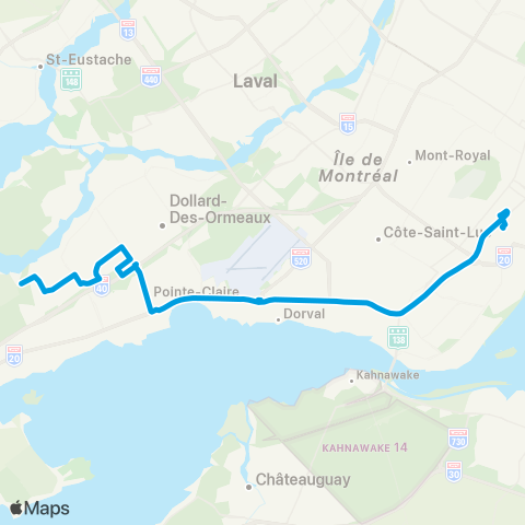 STM Express Antoine-Faucon map