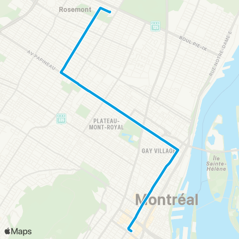 STM Express Papineau map