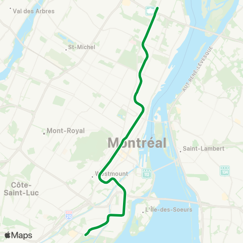 STM Ligne 1 - Verte map