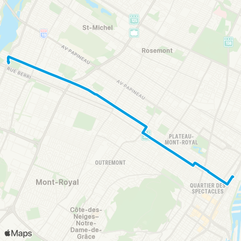 STM Saint-Denis / Saint-Hubert map