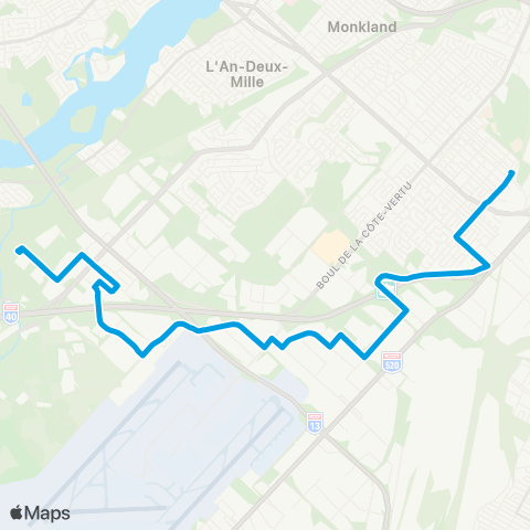 STM Griffith / Saint-François map