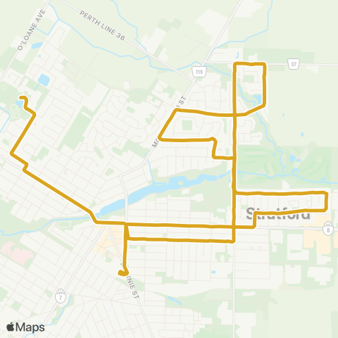 Stratford Transit East End / Devon map