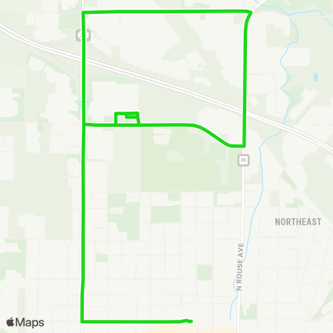 Streamline Northeast Bozeman Shuttle map