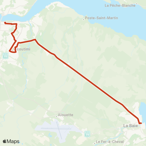 STS Terminus La Baie - Cégep / UQAC / St-J.Baptiste map