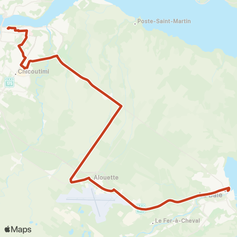 STS Terminus La Baie - Cégep / UQAC / Aéroport map