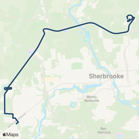 STS Stationnement Gaspé ↔︎ CHUS-Fleurimont map