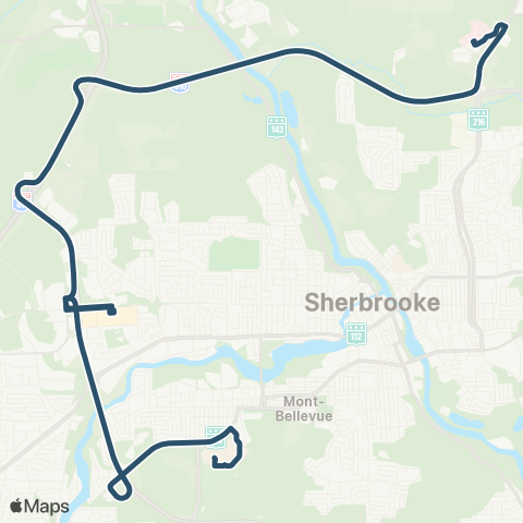 STS Uni de Sherbrooke ↔︎ CHUS - Fleurimont map