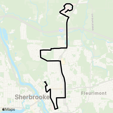 STS Station du Cégep ↔︎ CHUS - Fleurimont map