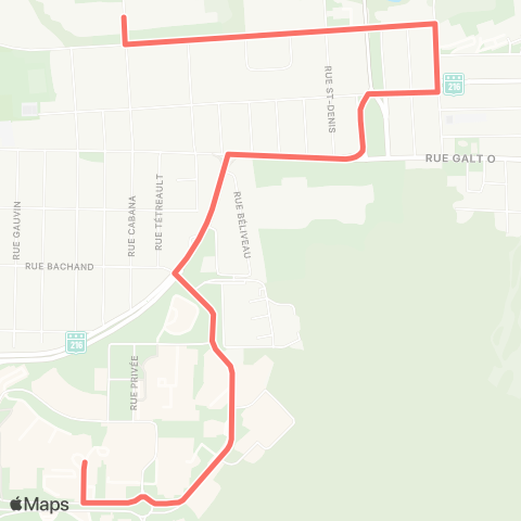 STS Uni de Sherbrooke ↔︎ STS (Roy / Cabana) map