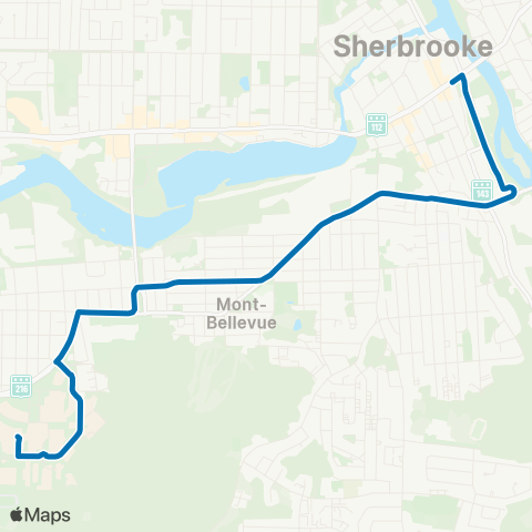 STS King - Wellington ↔︎ Uni de Sherbrooke map