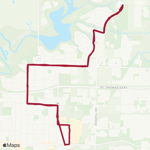 St. Thomas Transit NORTHSIDE map