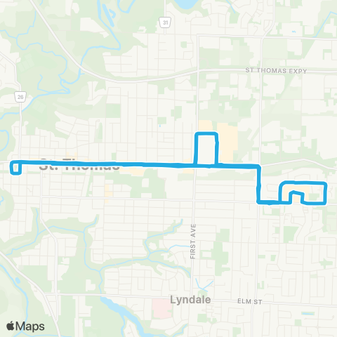 St. Thomas Transit TALBOT map