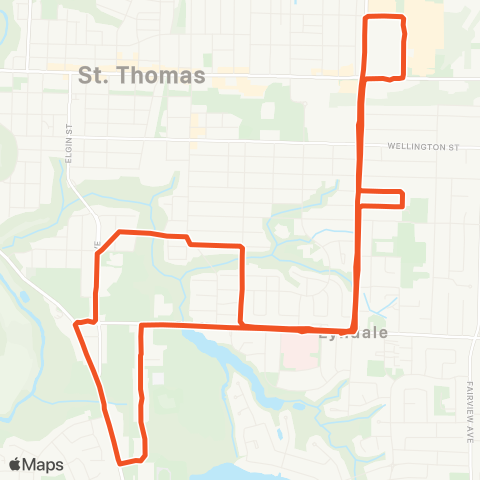 St. Thomas Transit PARKSIDE map