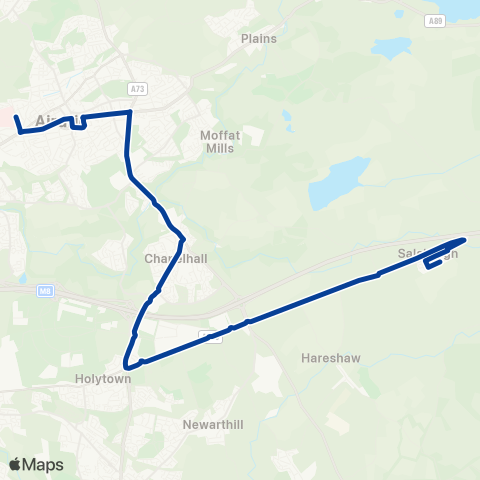 Stuart's Coaches Monklands General Hosp - Sighthill Ter map