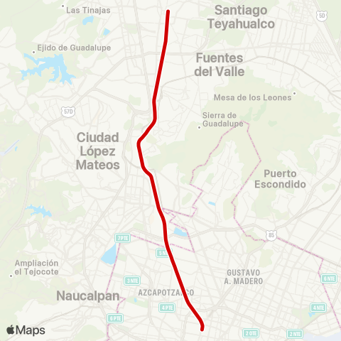 Ferrocarriles Suburbanos Buenavista-Cuautitlan map