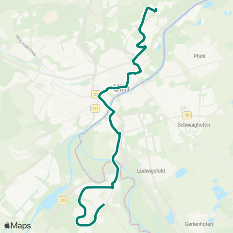 SWU Wiblingen-Böfingen Süd map