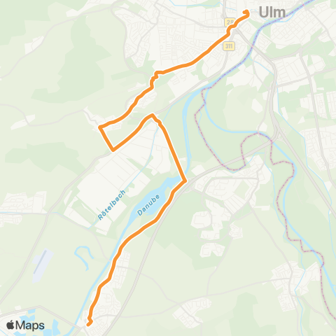 SWU Ulm ZOB-Kuhberg-Donautal-Gögglingen-Donaustetten map