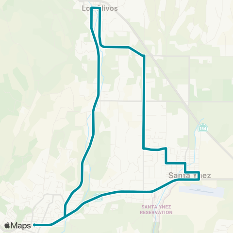 Santa Ynez Valley Transit Los Olivos Loop map