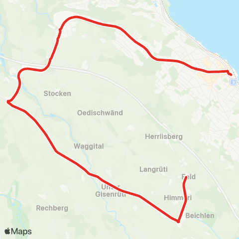 SZU - Sihltal Zürich Uetliberg Bahn Wädenswil, Bahnhof - Wädenswil, Neubühl map