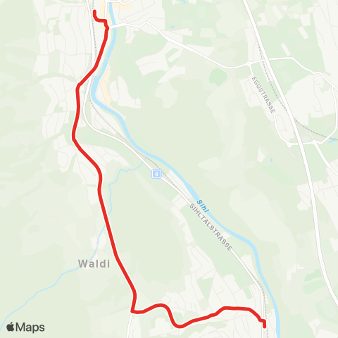 SZU - Sihltal Zürich Uetliberg Bahn Adliswil, Bahnhof - Adliswil, Büchel map