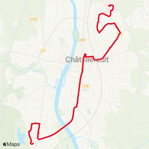 TAC Châtellerault Hôpital - Forêt map