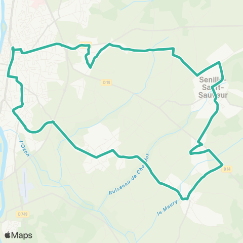 TAC Châtellerault Hôtel de ville - Senillé-St-Sauveur Champagne map