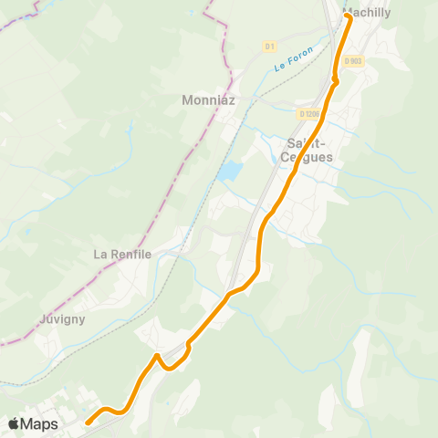 TAC Transport à la Demande - Secteur Machilly Gare map