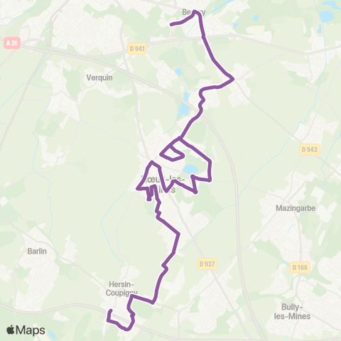 Tadao Scolaires Béthune - Noeux-les-Mines - Hersin-Coupigny map