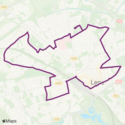 Tadao Scolaires Lens - Béhal-Jean Zay / Gare / Louvre / Béhal-Jean map