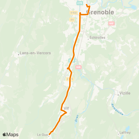 M Réso Grenoble Gares / St-Georges-de-Commiers Gare / le Gua les Saillants map